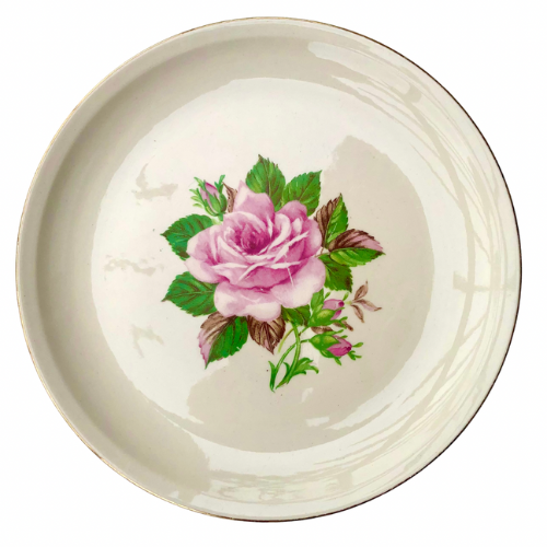 Vintage Pink Floral Dinner Plate