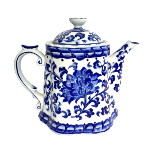 Vintage Blue and White Teapot
